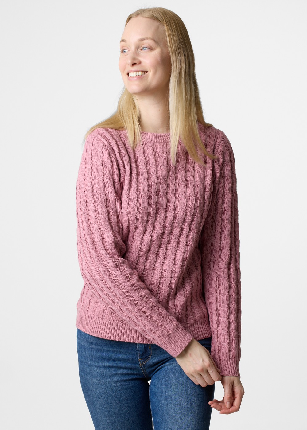 Tampa Cabel Knit W, Dusty Rose, 42,  Stickat Tampa Cabel Knit W, Dusty Rose, 42,  Stickat