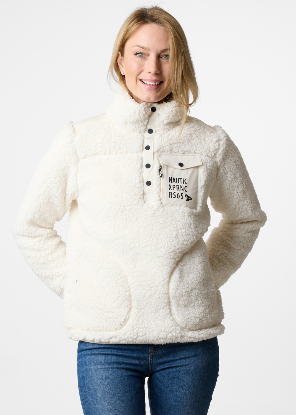 Marstrand Stretch Pile Half Neck W, Off White, 36,  Höstjackor