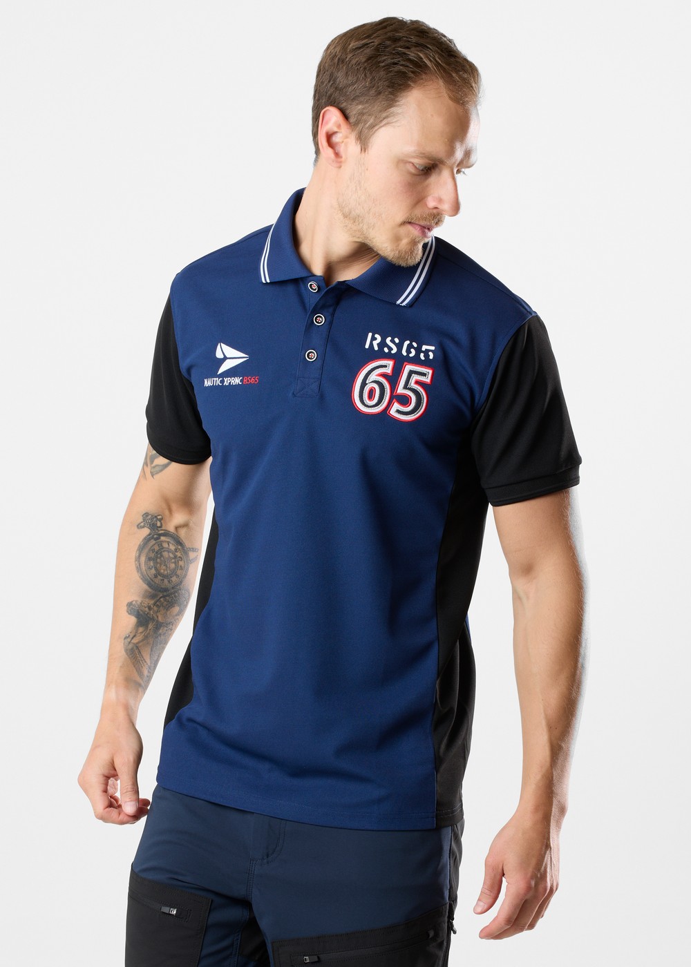 Hobart Piké, Pacific Blue/Black, M,  Bomullspikéer Hobart Piké, Pacific Blue/Black, M,  Bomullspikéer