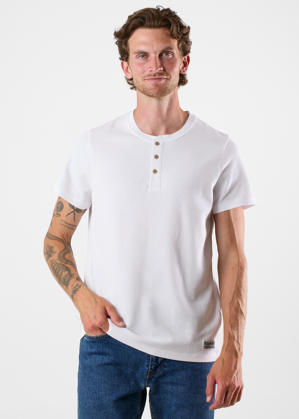 Denim Factory Henley Tee White Xl  T-Shirts