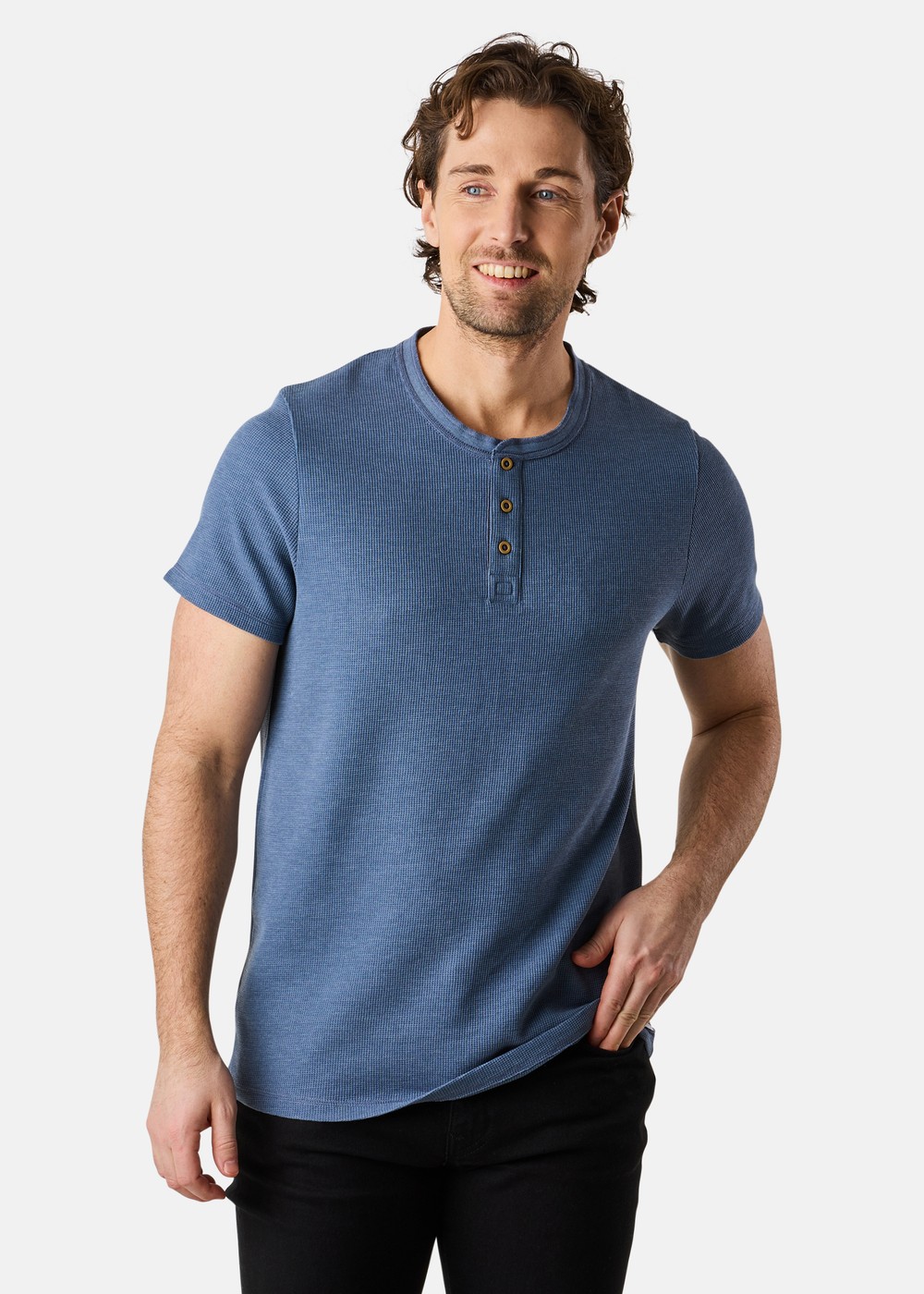Henley Tee, Denim Blue, 2xl,  T-Shirts Henley Tee, Denim Blue, 2xl,  T-Shirts