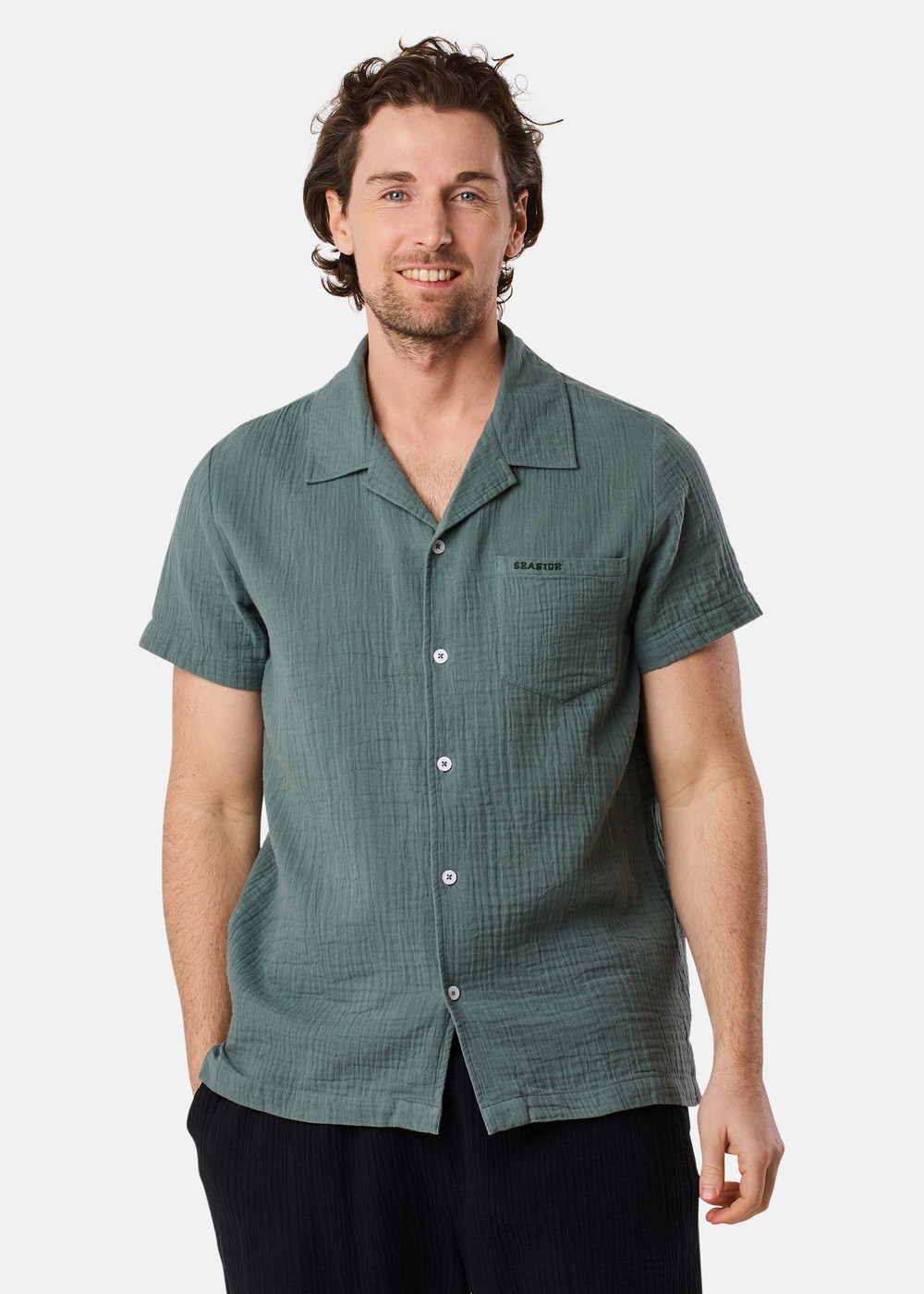 Max Shirt, Sage Green, L,  Kortärmade Skjortor