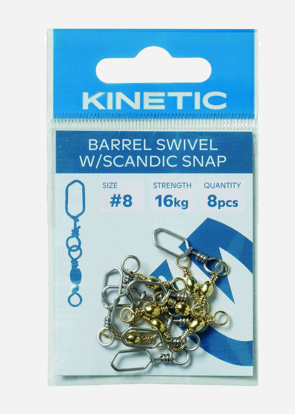 Kinetic Barrel Swivel W/Scandi, Brass, 3/0,  Fiske