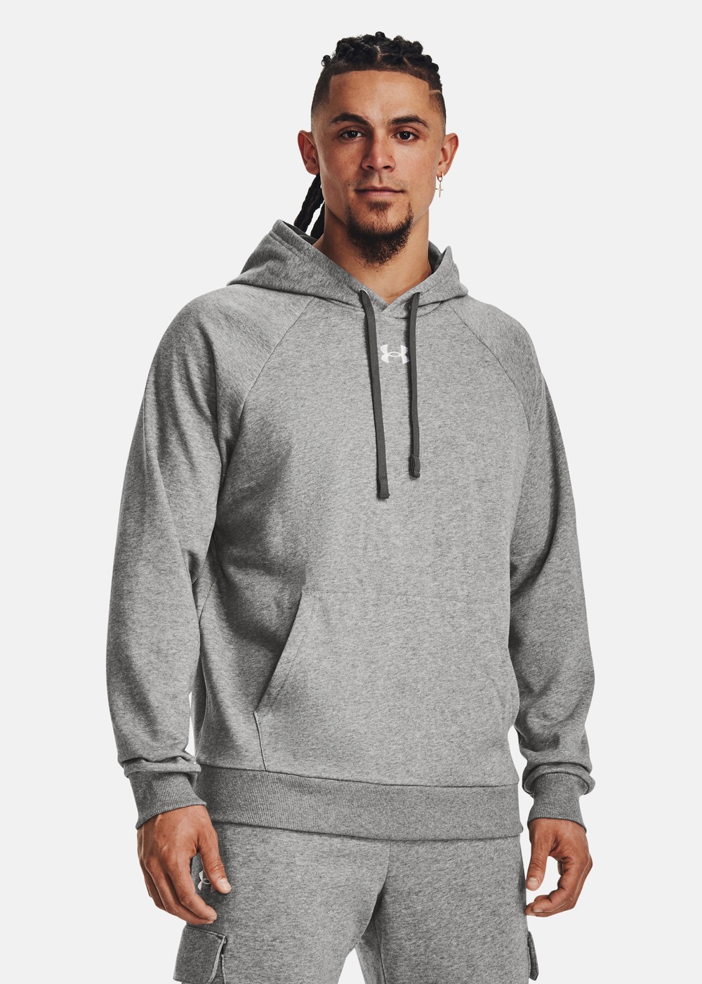 Ua Rival Fleece Hoodie, Castlerock Light Heather, Xl,  Hoodies