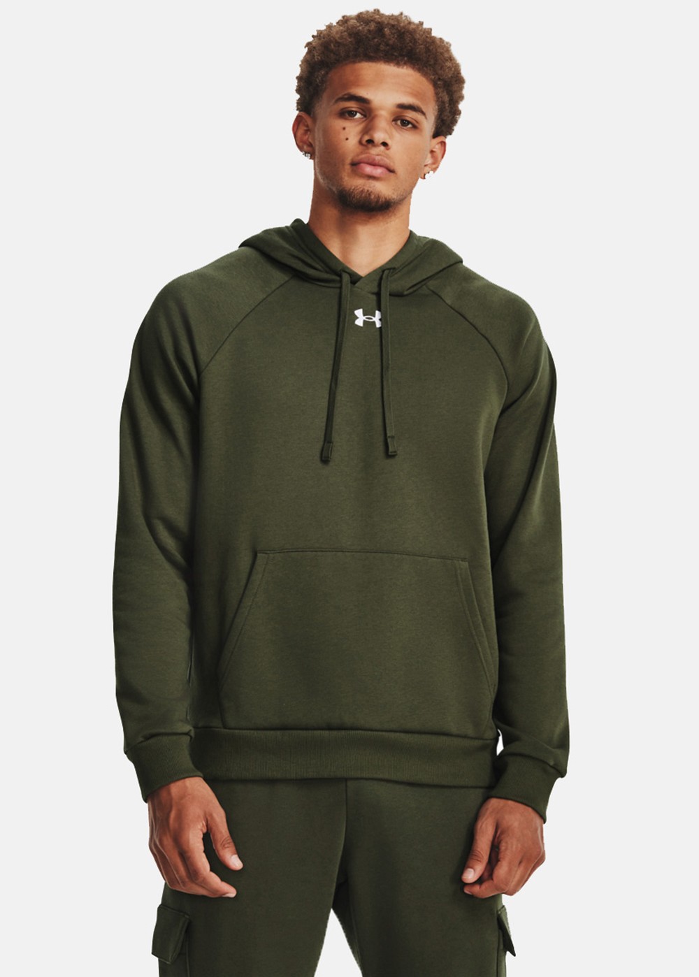 Ua Rival Fleece Hoodie, Marine Od Green, Xl,  Hoodies