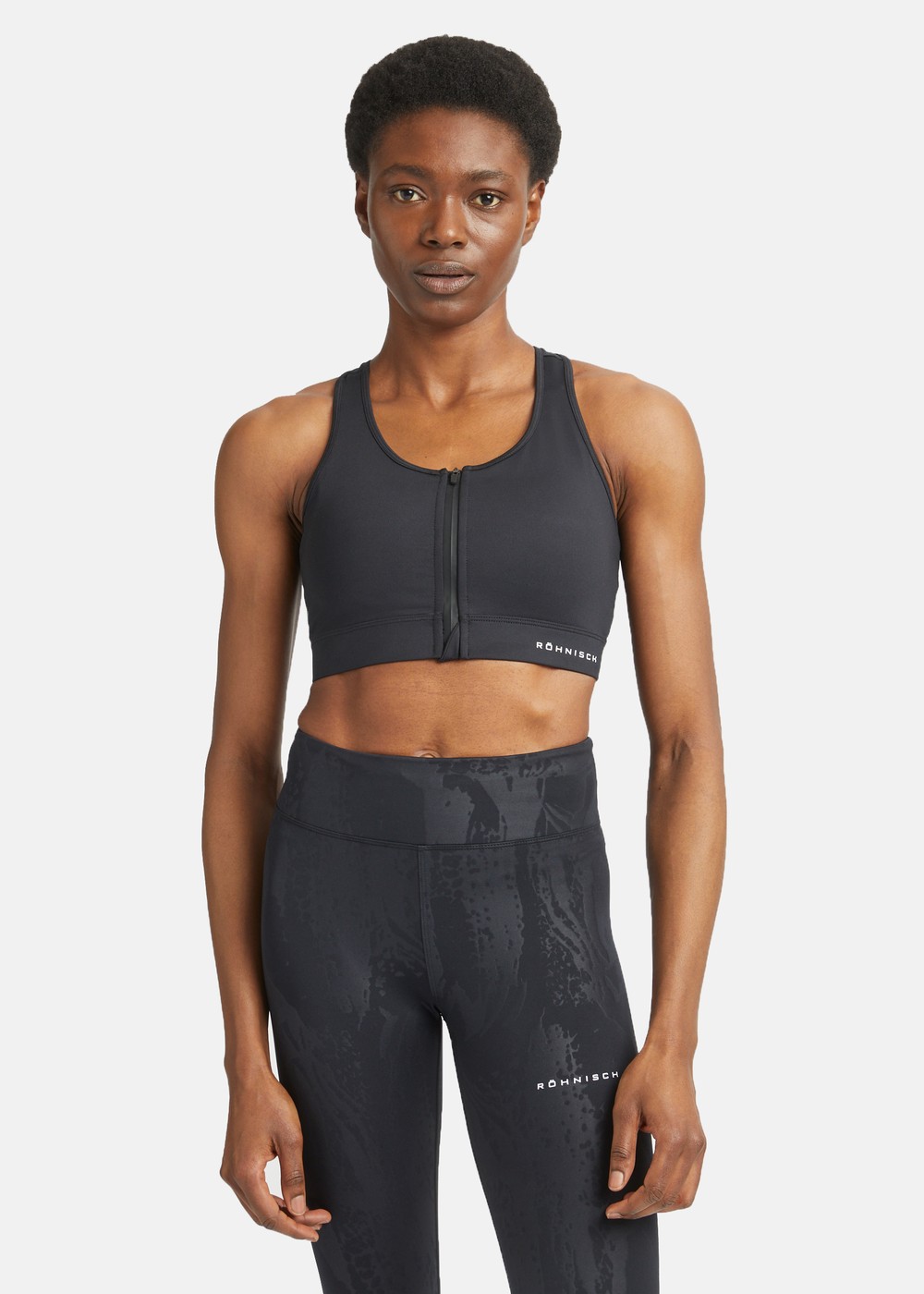 Essential Zip Sportsbra, Black, Xs,  Löparkläder