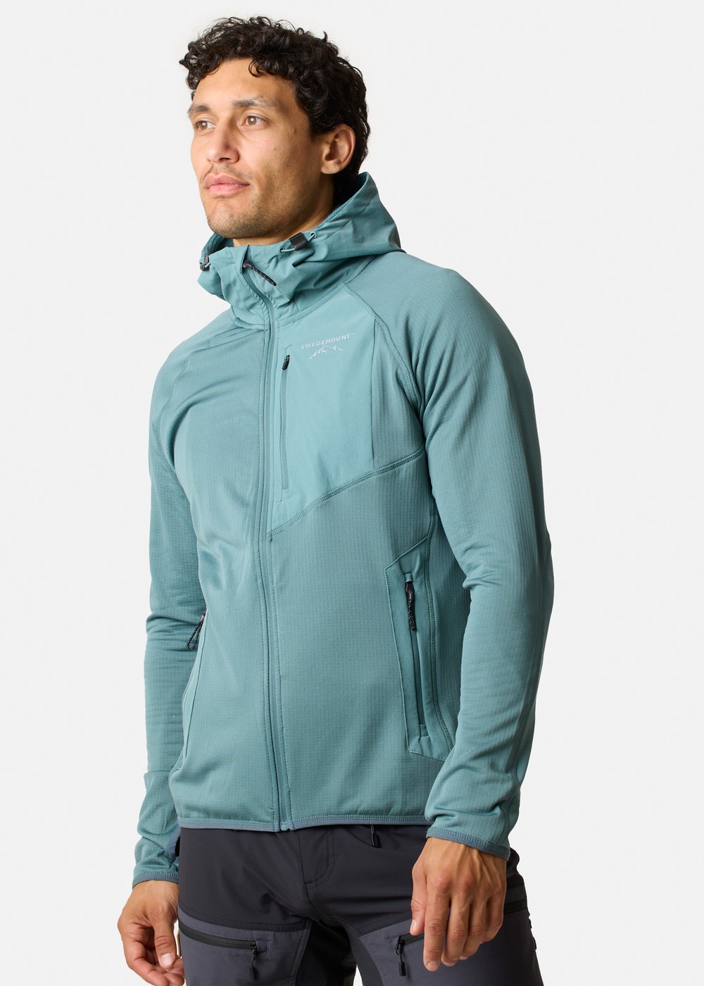 Lofoten Tech Fleece Zip Hood Sage Green M  Fleecetröjor