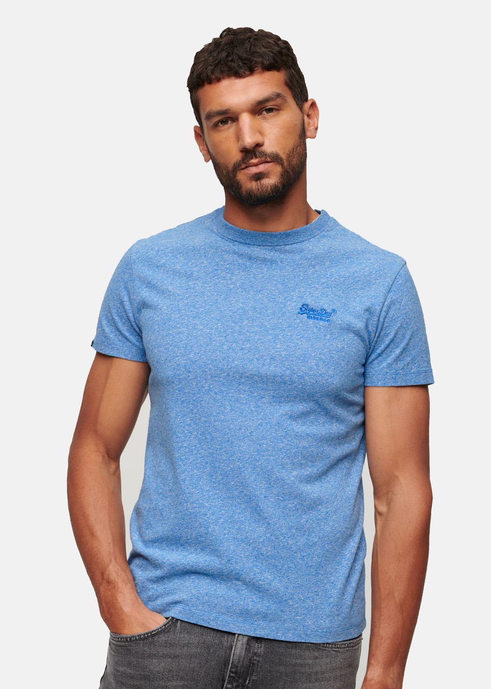 Essential Logo Emb Tee, Fresh Blue Grit, L,  T-Shirts Essential Logo Emb Tee, Fresh Blue Grit, L,  T-Shirts