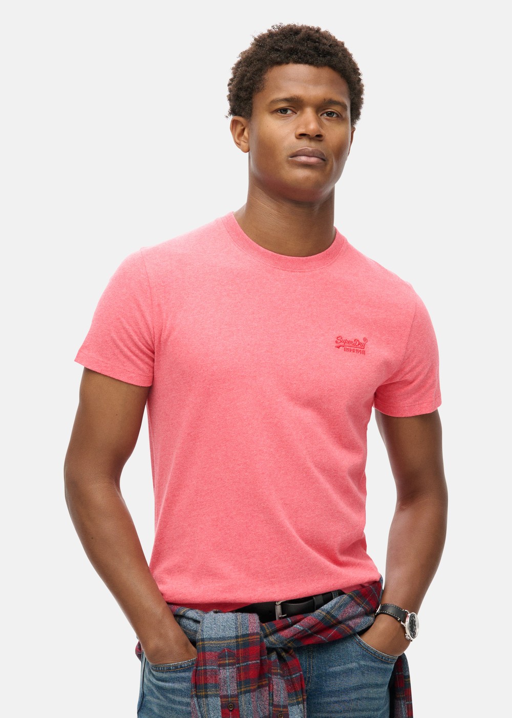 Essential Logo Emb Tee, Punch Pink Marl, 3xl,  T-Shirts Essential Logo Emb Tee, Punch Pink Marl, 3xl,  T-Shirts
