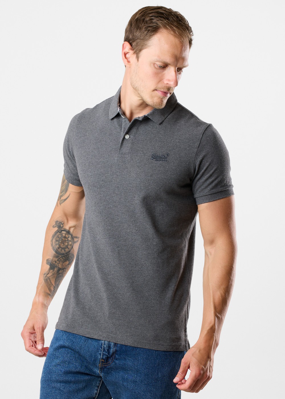Classic Pique Polo, Rich Charcoal Marl, 3xl,  Piketröjor Classic Pique Polo, Rich Charcoal Marl, 3xl,  Piketröjor