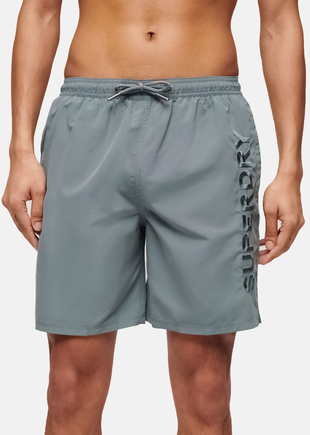 Premium Emb 17" Swim Short, Stormy Weather Grey, Xl,  Badkläder