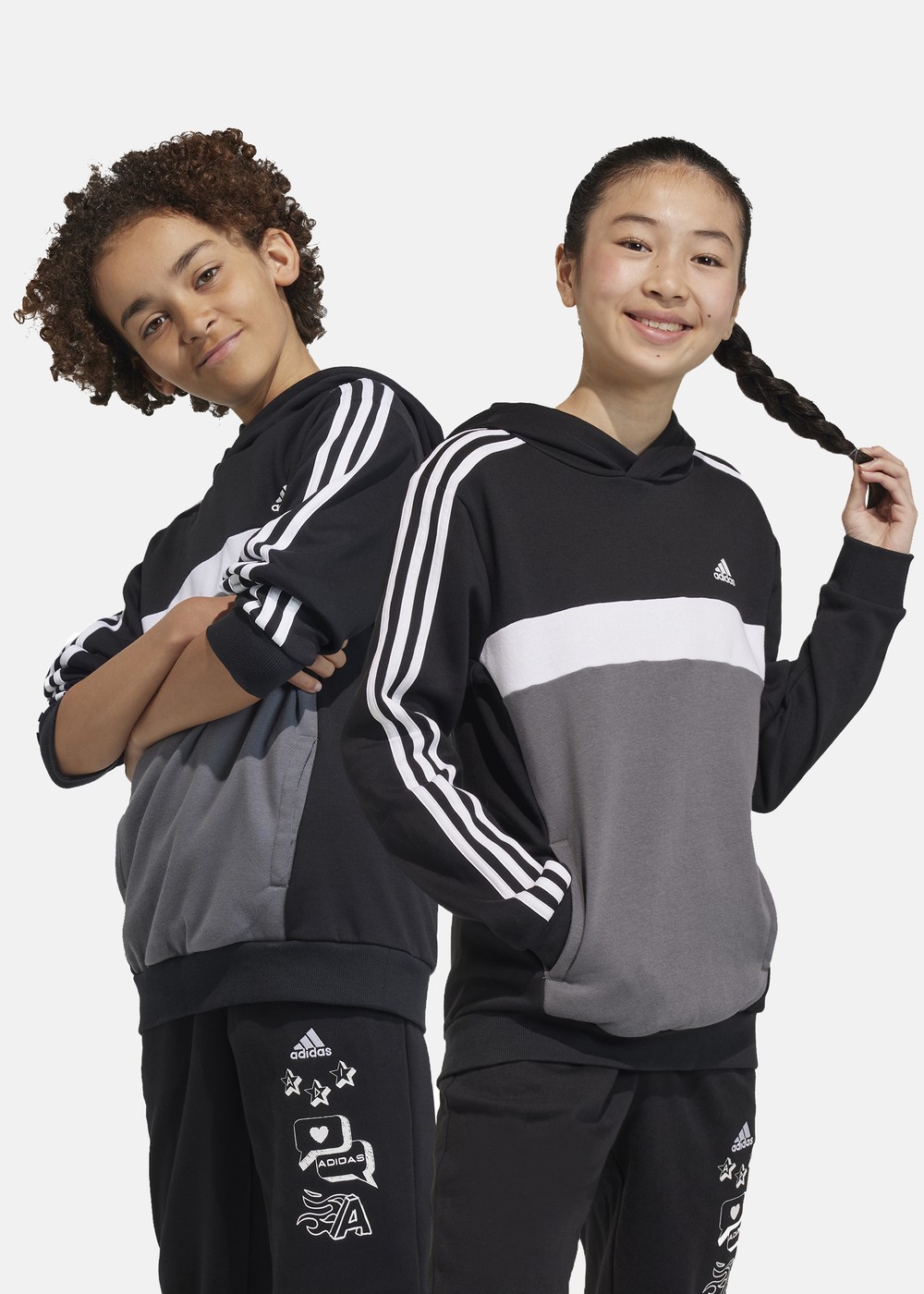 J 3s Tib Fl Hd, Black/White/Grefiv, 176,  Hoodies | Kläder//T-Shirts//Junior | Padelspecialisterna