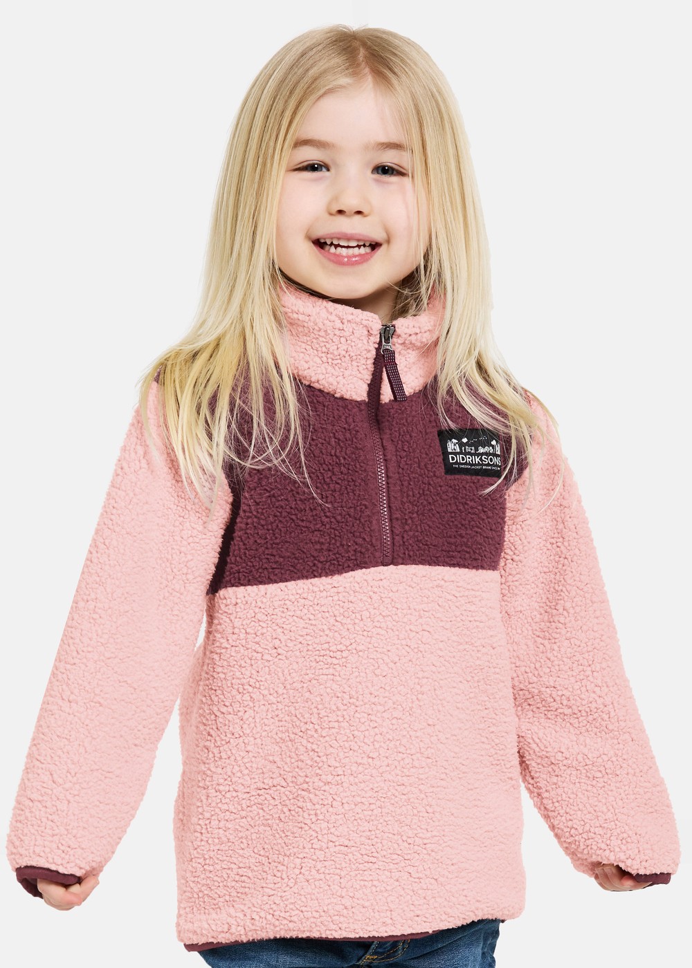 Gosig Kids Halfzip, Dusty Pink, 120,  Tröjor