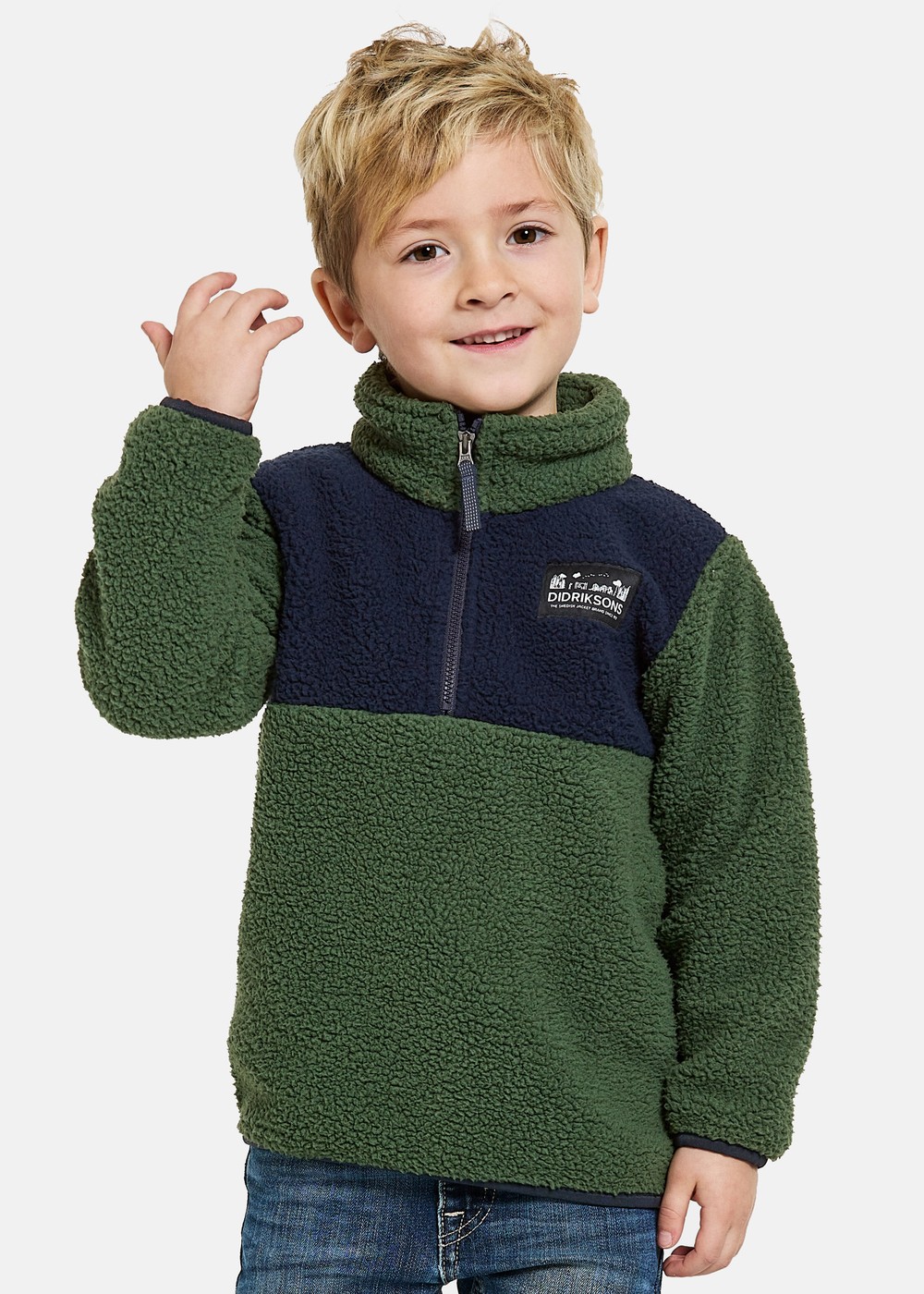 Gosig Kids Halfzip, Pine Green, 140,  Tröjor