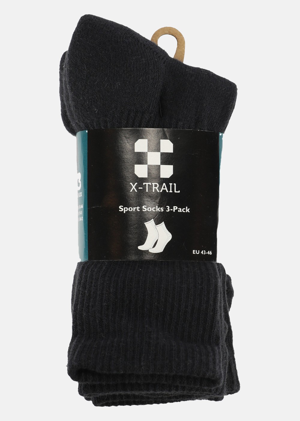 X-Trail Sport Socks 3-Pack, Black, 47-50,  Träningstillbehör