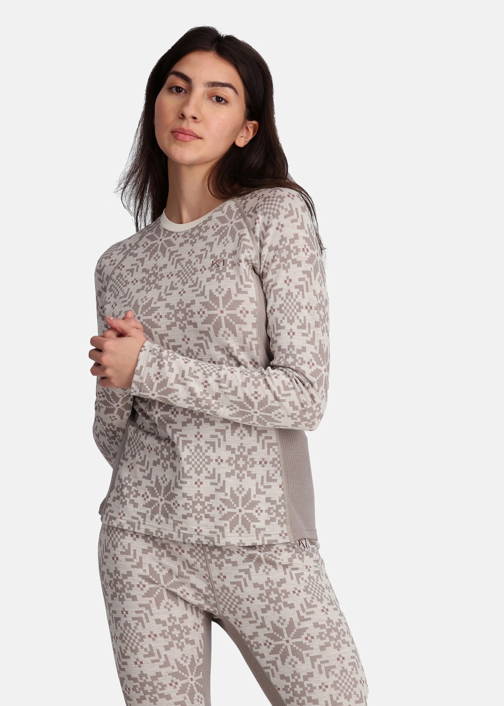 Edith Long Sleeve, Light Warm Grey, Xs,  Ullunderställ