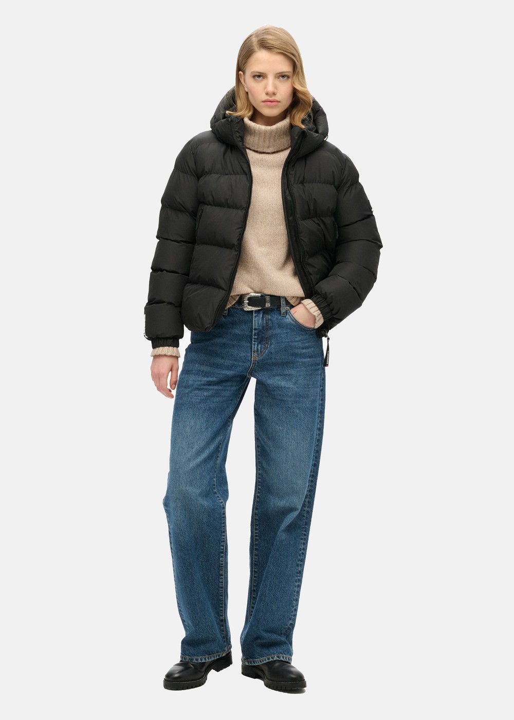 Hooded Sports Puffer Jacket, Black, L,  Vårjackor Hooded Sports Puffer Jacket, Black, L,  Vårjackor