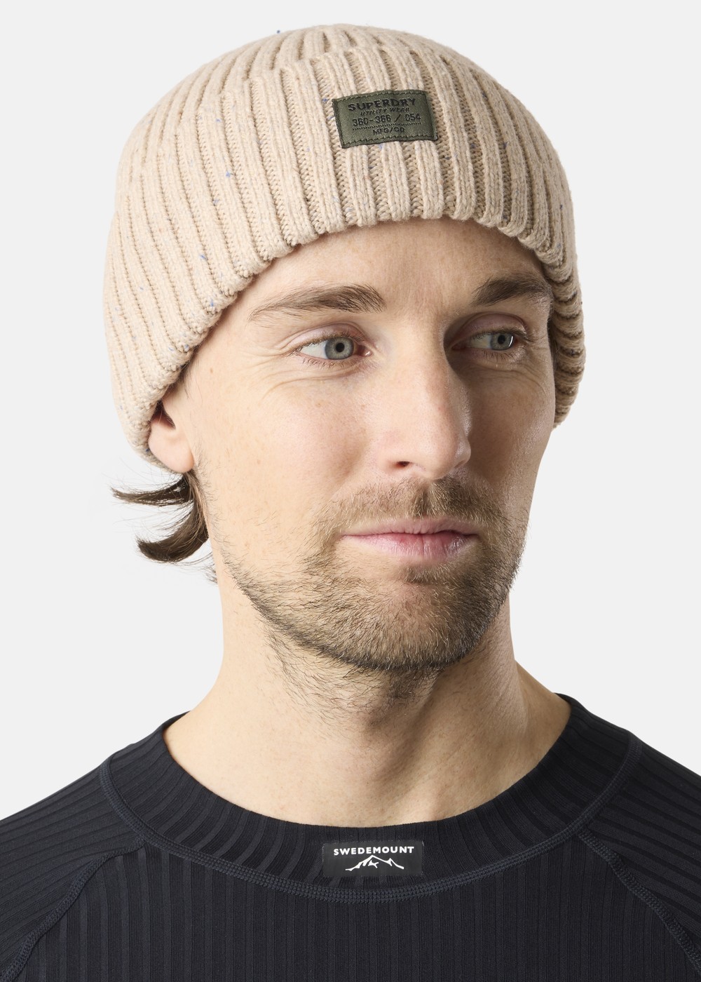 Workwear Nep Knitted Beanie, Stone Beige Nep, Onesize,  Pannband