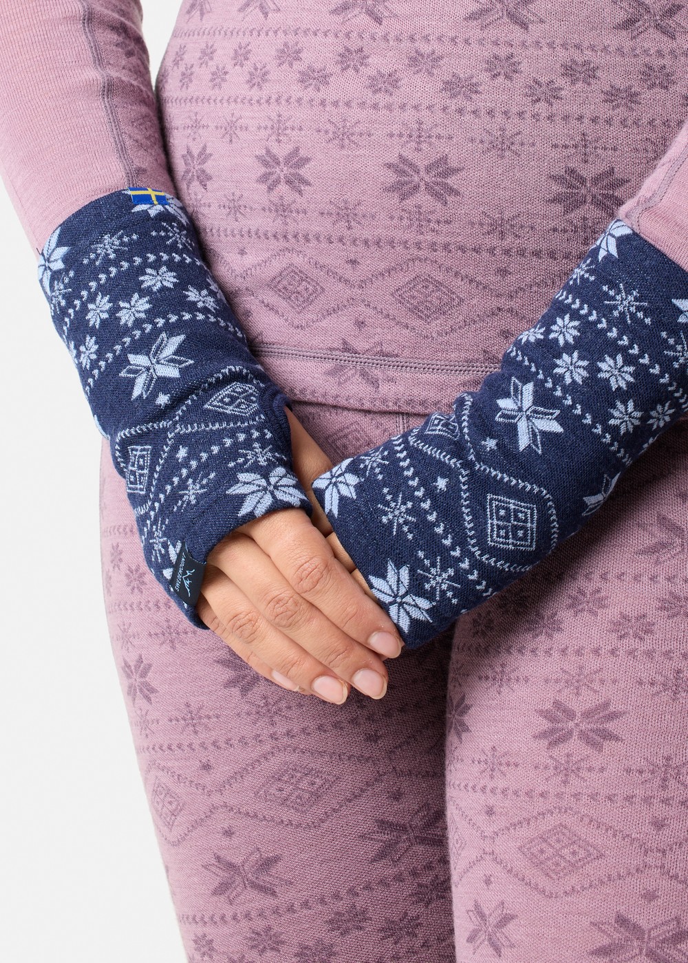 Idre Wool Wrist Warmers, Dk. Navy/Light Blue, Onesize,  Träningstillbehör