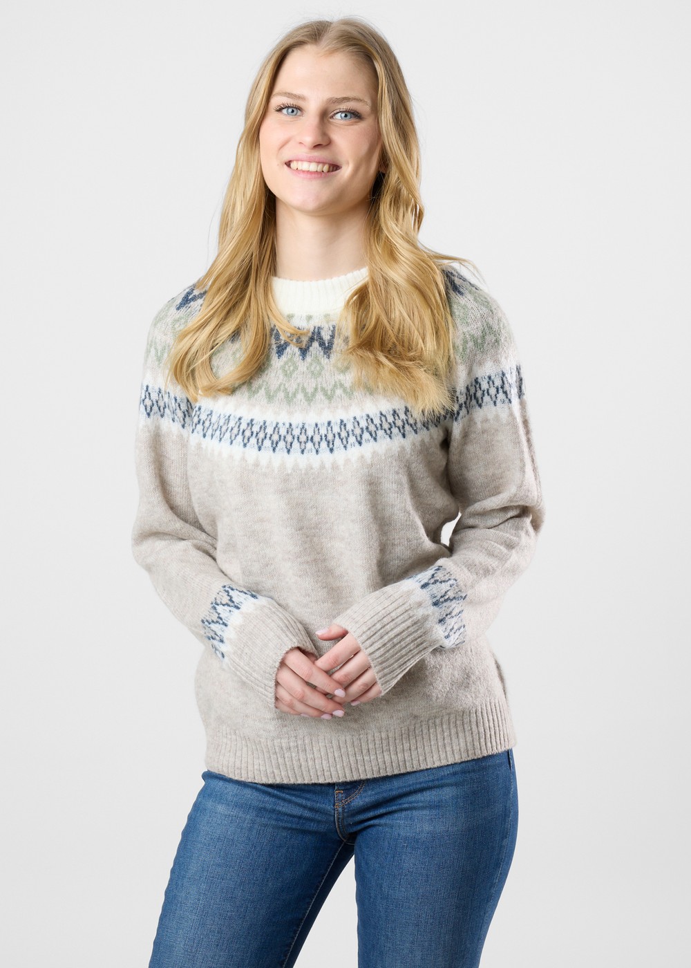 Long Island Wool Sweater Ii W, Beige, 44,  Stickat Long Island Wool Sweater Ii W, Beige, 44,  Stickat