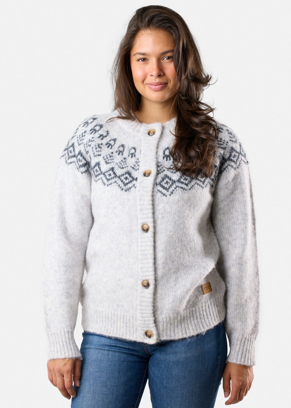 Lofoten Wool Knit Cardigan W, Lt Grey Melange, 44,  Sweatshirts