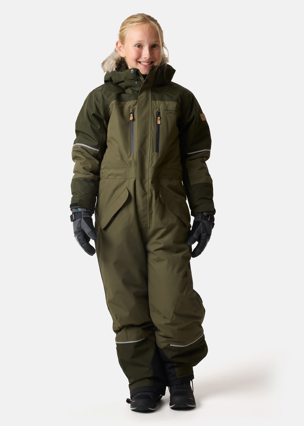 Hafjell Winter Overall Jr, Dk Olive/Olive, 120,  Vinteroveraller Hafjell Winter Overall Jr, Dk Olive/Olive, 120,  Vinteroveraller