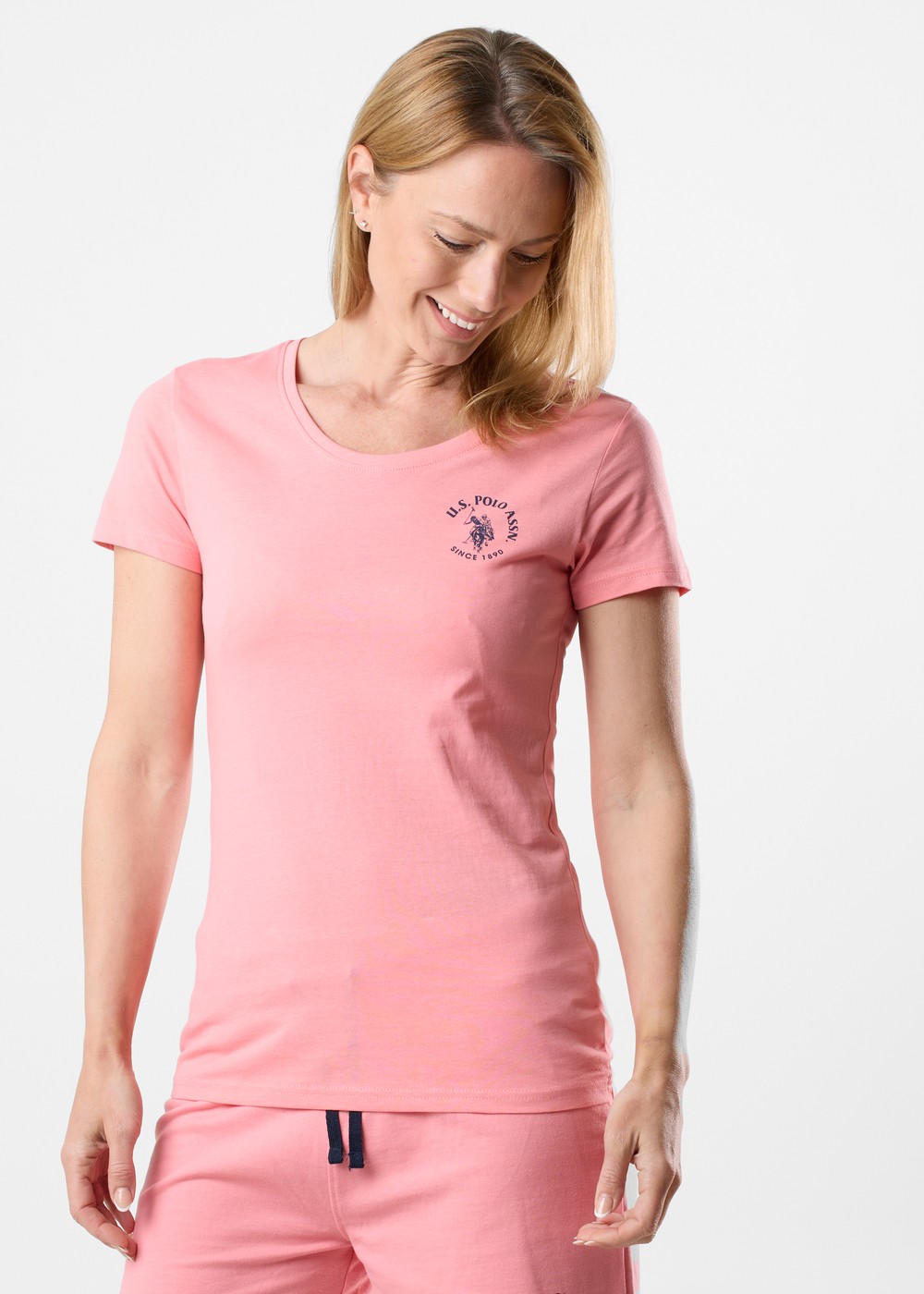 O Neck Tee Anouk, Geranium Pink, Xxs,  T-Shirts