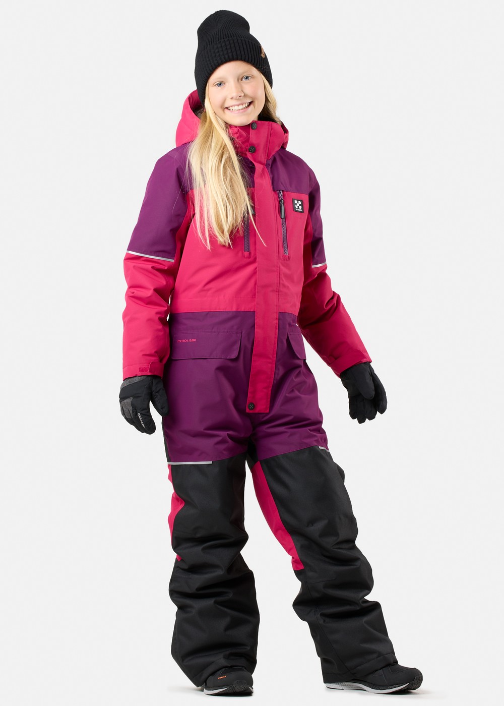 X-Trail Winter Overall Jr Burgundy/Pink 130  Vinteroveraller