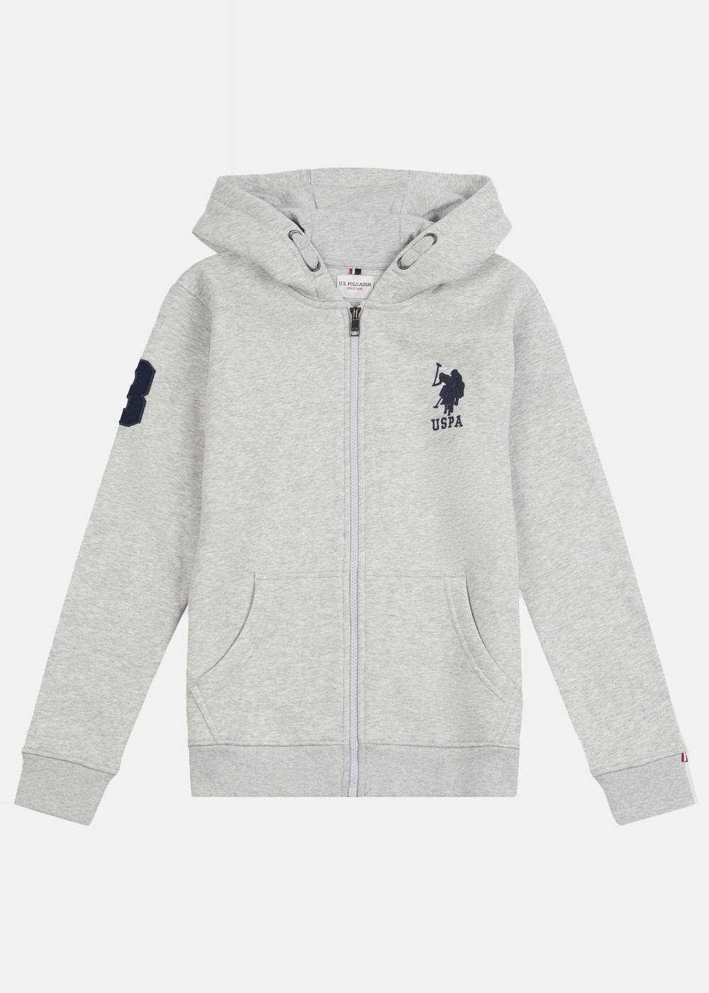 Player 3 Bb Zip Hoodie, Mid Grey Marl, 9-10,  Hoodies