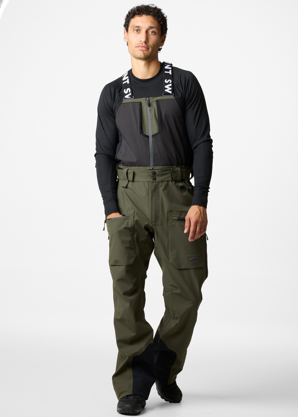 Lofoten 3l Shell Bib Pants, Dk Olive, L,  Skidbyxor