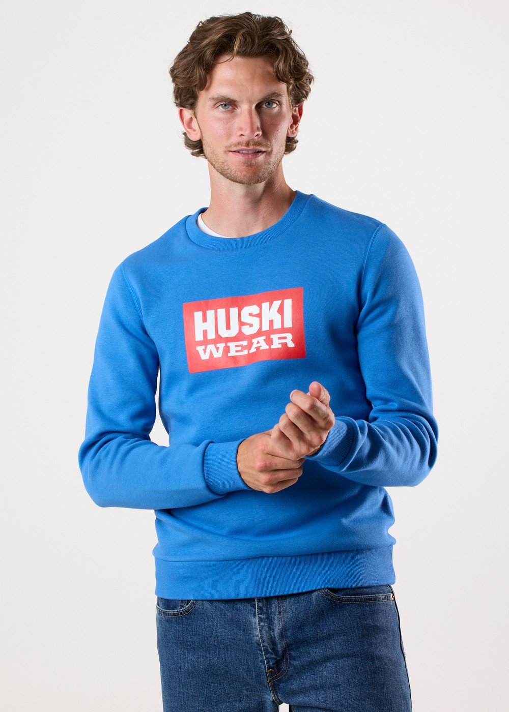 Logo Crew, Azure Blue, S,  Sweatshirts