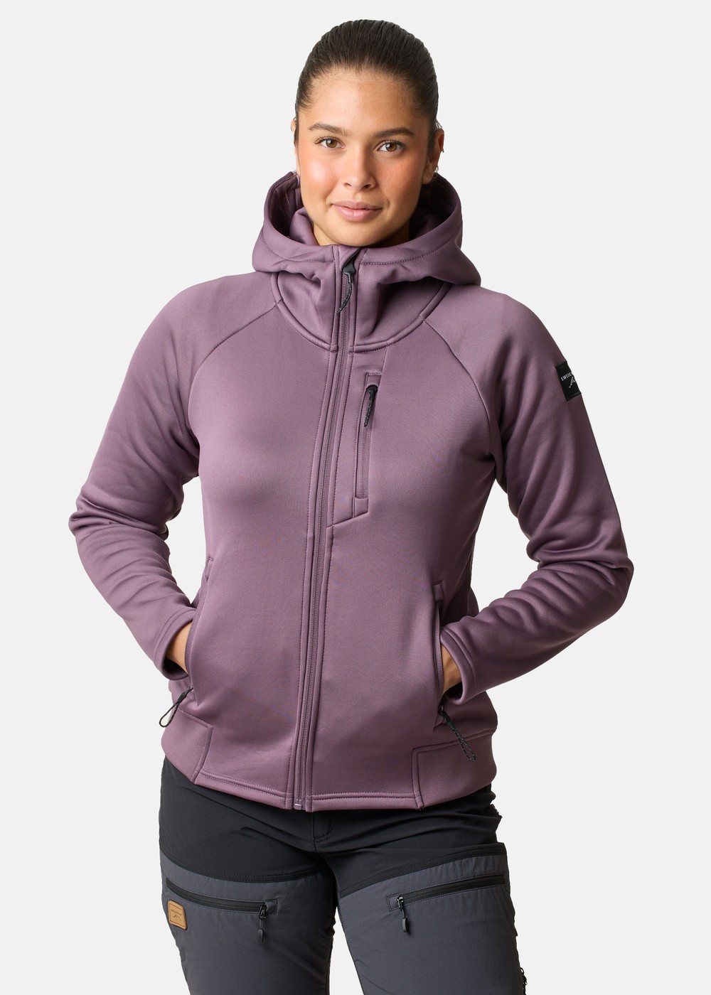 Lofoten Tech Stretch Hood W, Dk. Mauve, 38,  Fleecetröjor Lofoten Tech Stretch Hood W, Dk. Mauve, 38,  Fleecetröjor