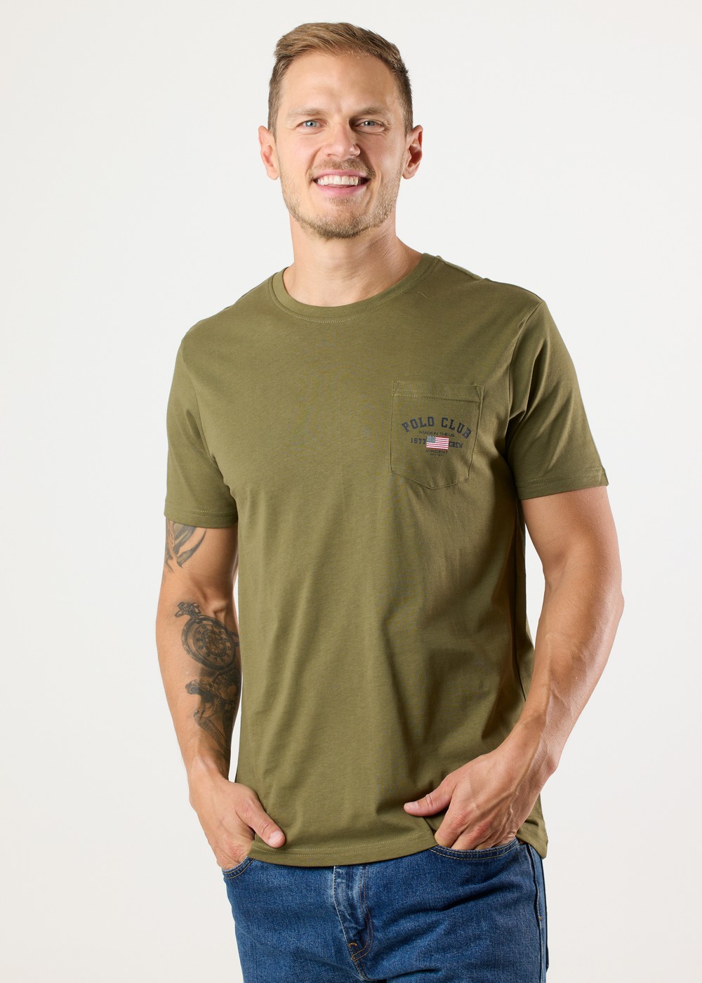 Texas Tee (Bröstficka) Green 4xl  T-Shirts