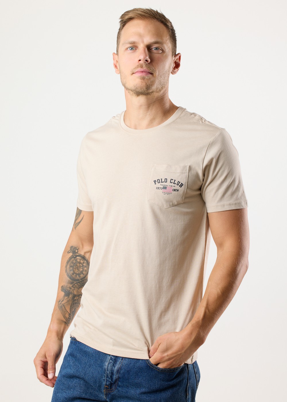 Texas Tee (Bröstficka), Beige, 3xl,  T-Shirts Texas Tee (Bröstficka), Beige, 3xl,  T-Shirts