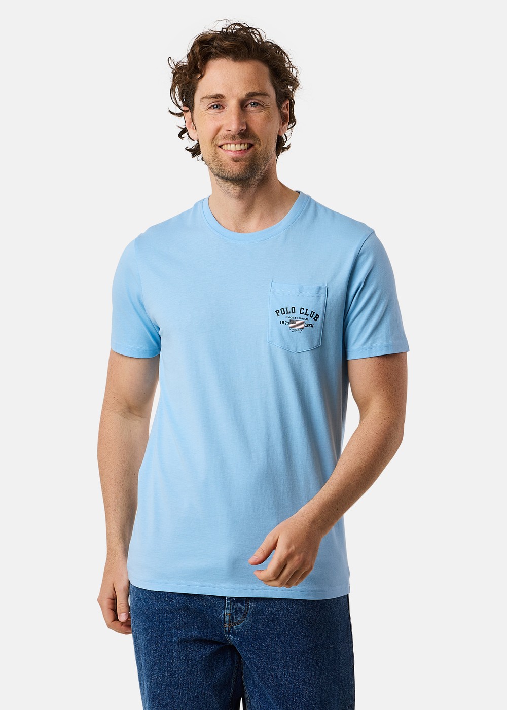 Texas Tee (Bröstficka), Lt Blue, 2xl,  T-Shirts