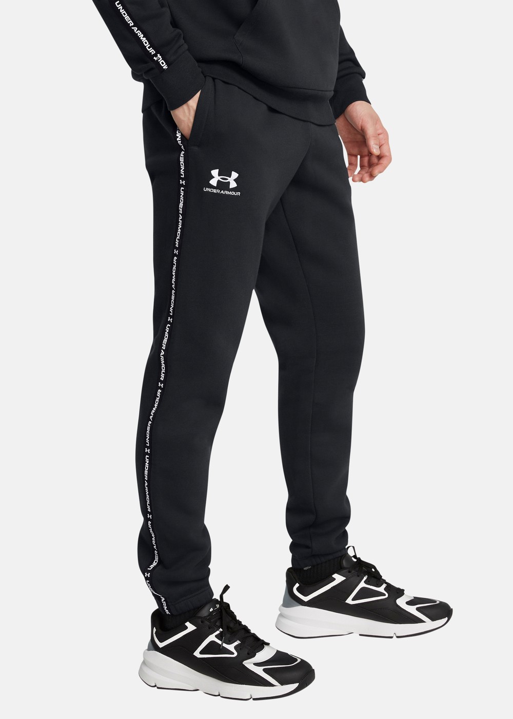 Ua Icon Fleece Jgr Taping, Black, L,  Sweatpants Ua Icon Fleece Jgr Taping, Black, L,  Sweatpants