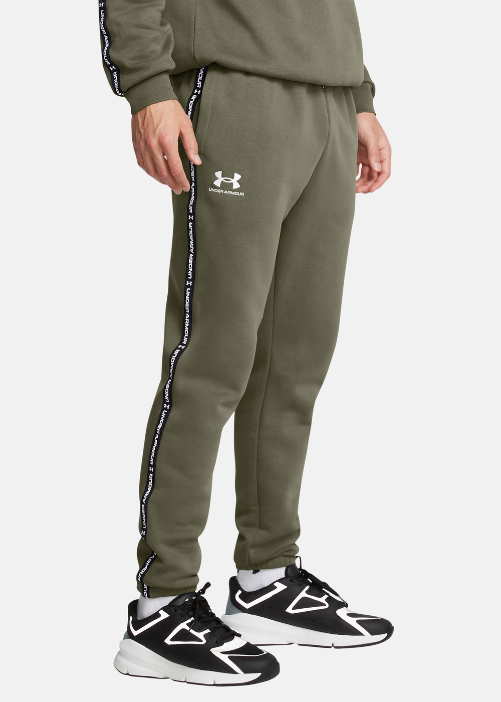 Ua Icon Fleece Jgr Taping, Marine Od Green, Xl,  Sweatpants