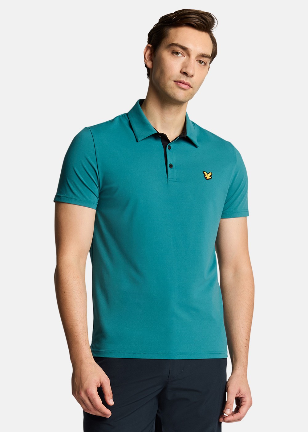 Contrast Placket Polo Shirt, Albatross/ Jet Black, M,  Tränings-T-Shirts