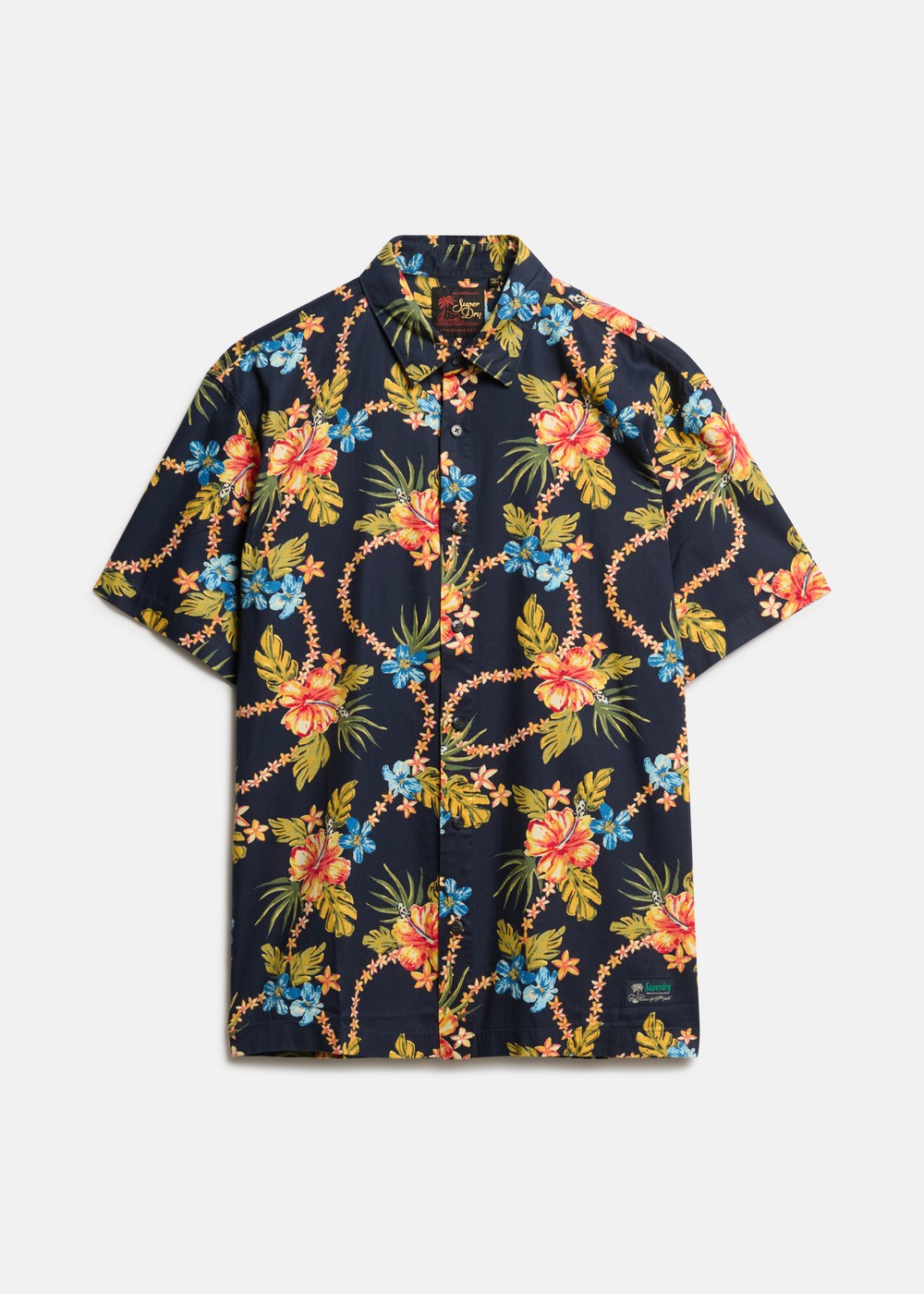 Hawaiian Print Shirt, Tropical Chain Navy, Xl,  Kortärmade Skjortor Hawaiian Print Shirt, Tropical Chain Navy, Xl,  Kortärmade Skjortor