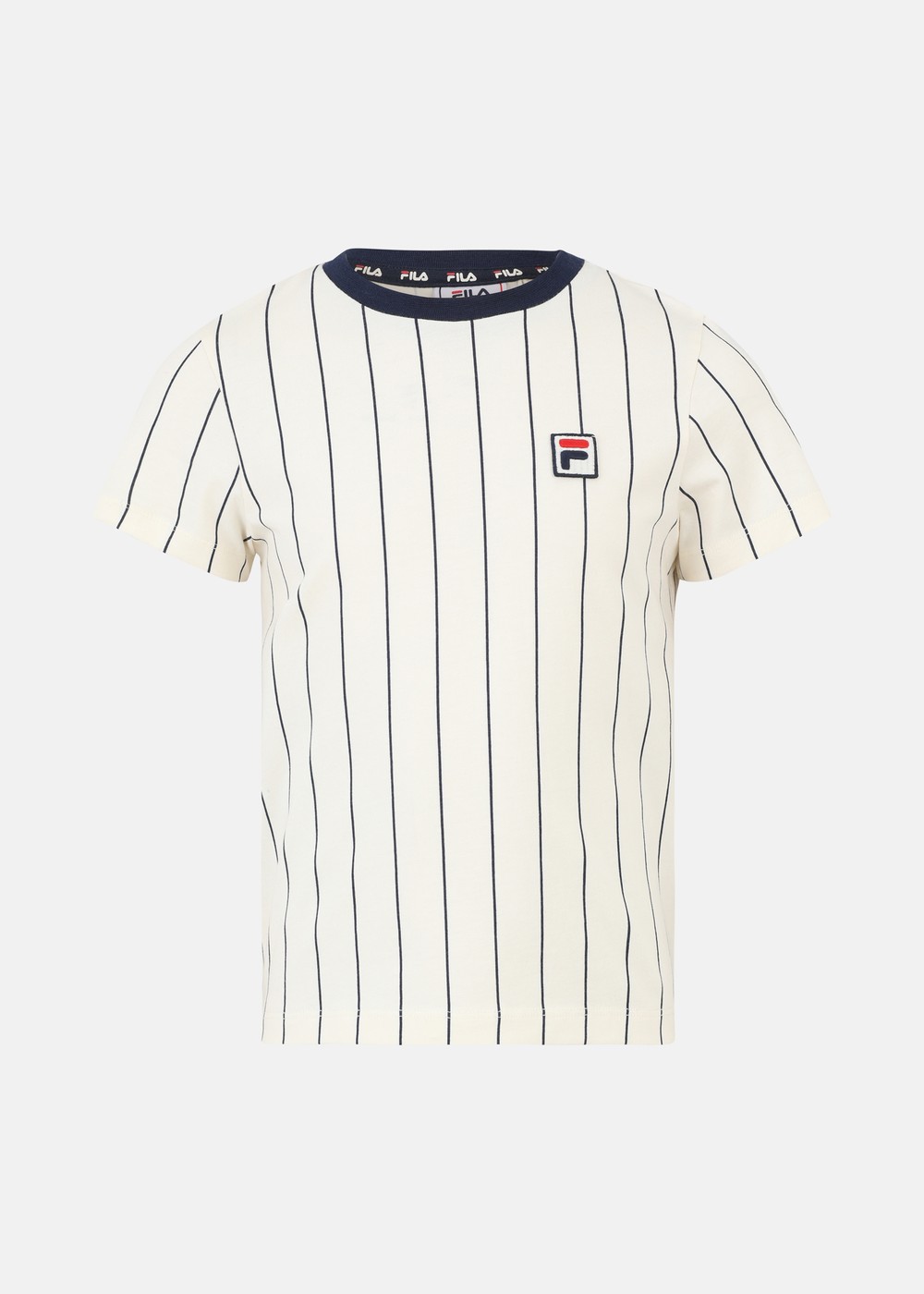 Leba Pinstriped Tee, Antique White/Black Iris Strip, 98/104,  T-Shirts Leba Pinstriped Tee, Antique White/Black Iris Strip, 98/104,  T-Shirts