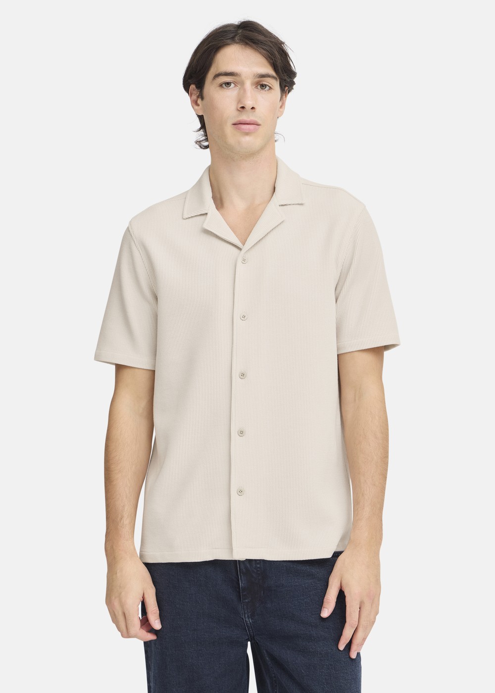 Cfarcher Ss Rc Knitted Shirt, Rainy Day, L,  Kortärmade Skjortor Cfarcher Ss Rc Knitted Shirt, Rainy Day, L,  Kortärmade Skjortor