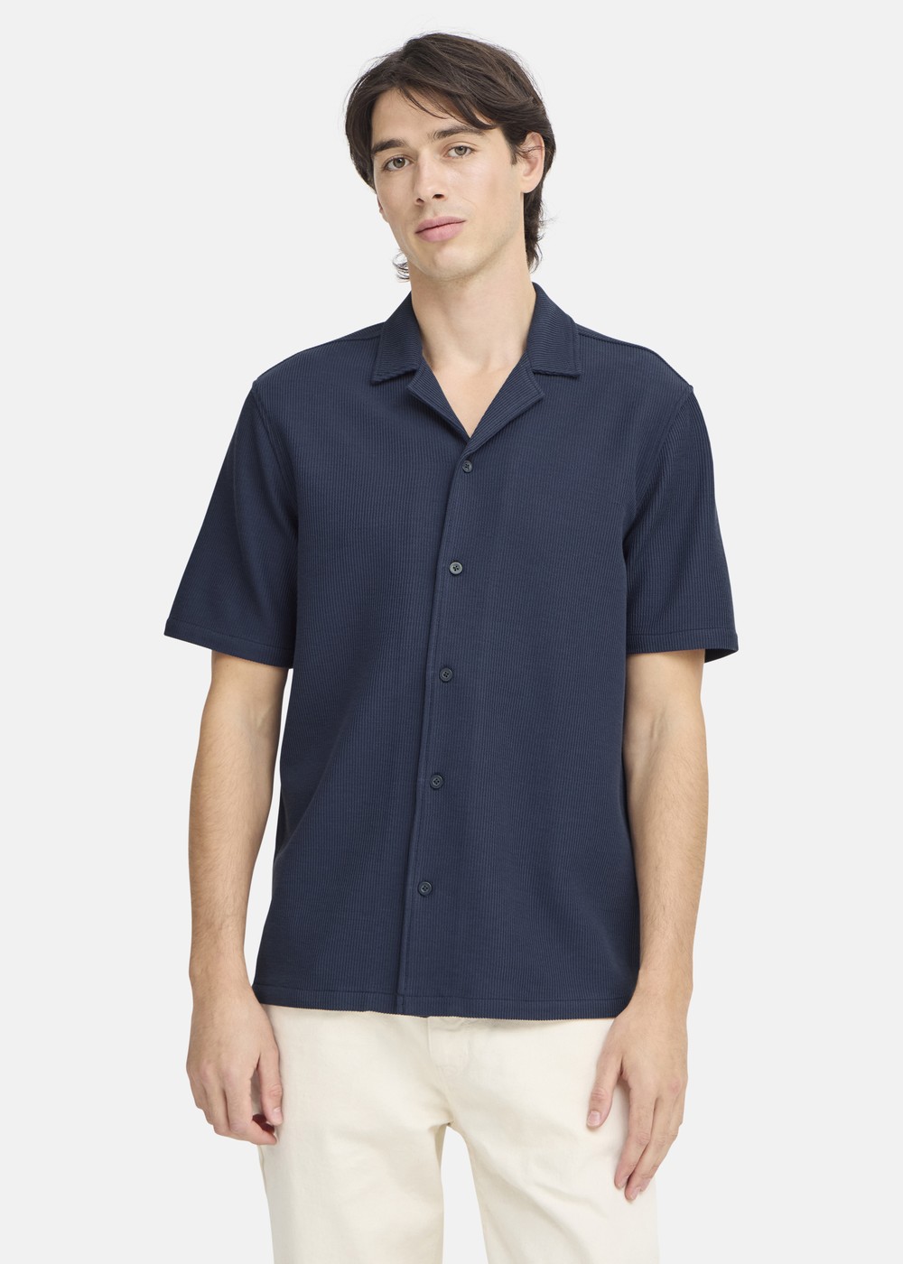 Cfarcher Ss Rc Knitted Shirt, Navy Blazer, Xl,  Kortärmade Skjortor Cfarcher Ss Rc Knitted Shirt, Navy Blazer, Xl,  Kortärmade Skjortor