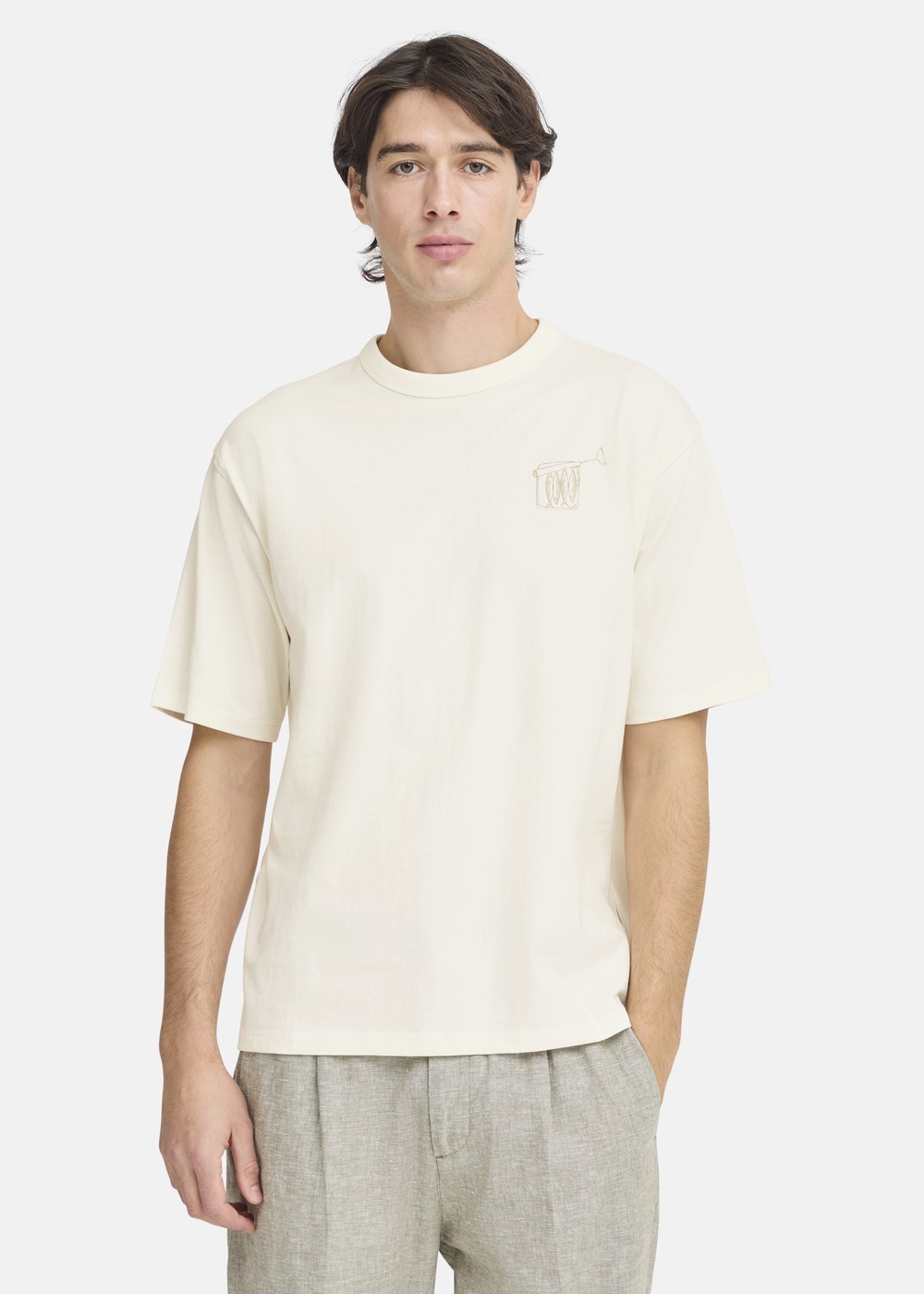 Cfarcher Tee With Back Print, Egret, S,  T-Shirts Cfarcher Tee With Back Print, Egret, S,  T-Shirts