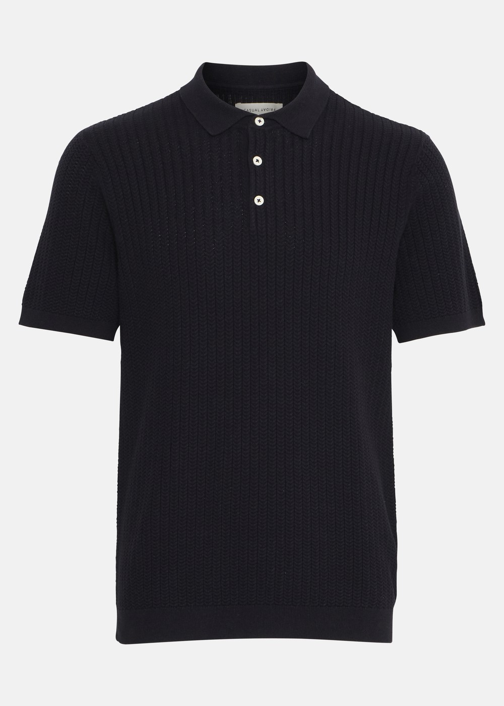 Cfkarl Structured Knit Polo, Dark Navy, L,  Kortärmade Skjortor Cfkarl Structured Knit Polo, Dark Navy, L,  Kortärmade Skjortor