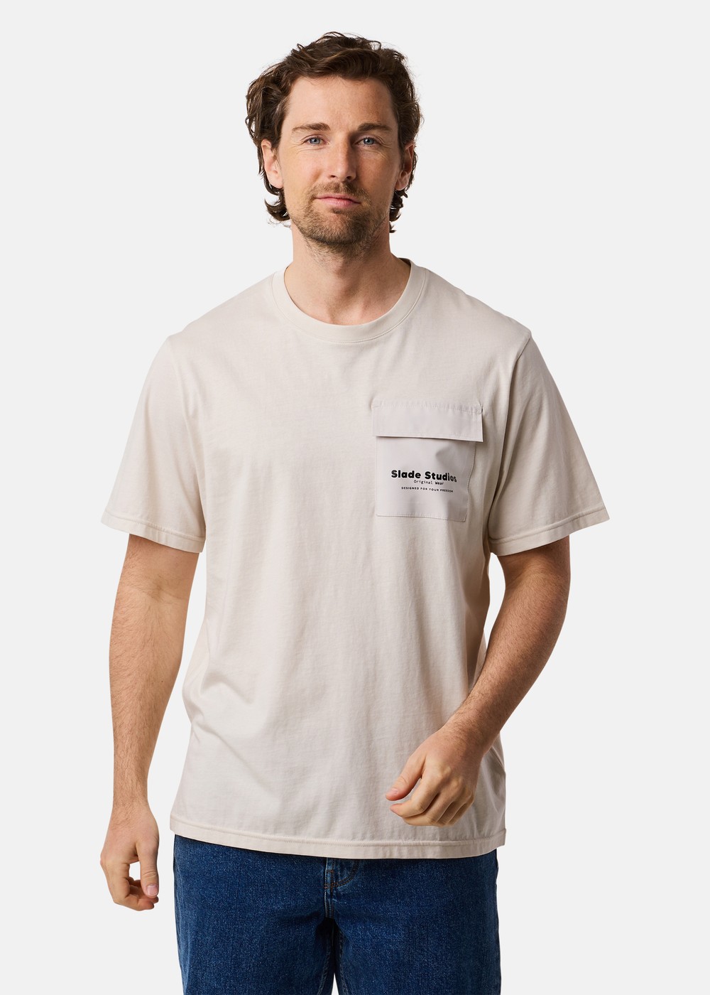 Slade Pocket Tee, Lt Khaki, L,  T-Shirts