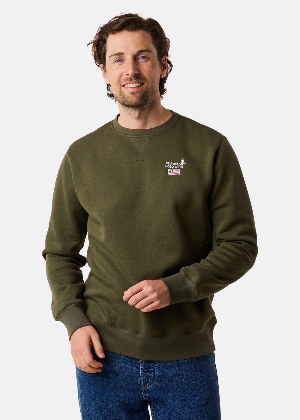 Rs Polo Crew, Olive Green, L,  Sweatshirts Rs Polo Crew, Olive Green, L,  Sweatshirts
