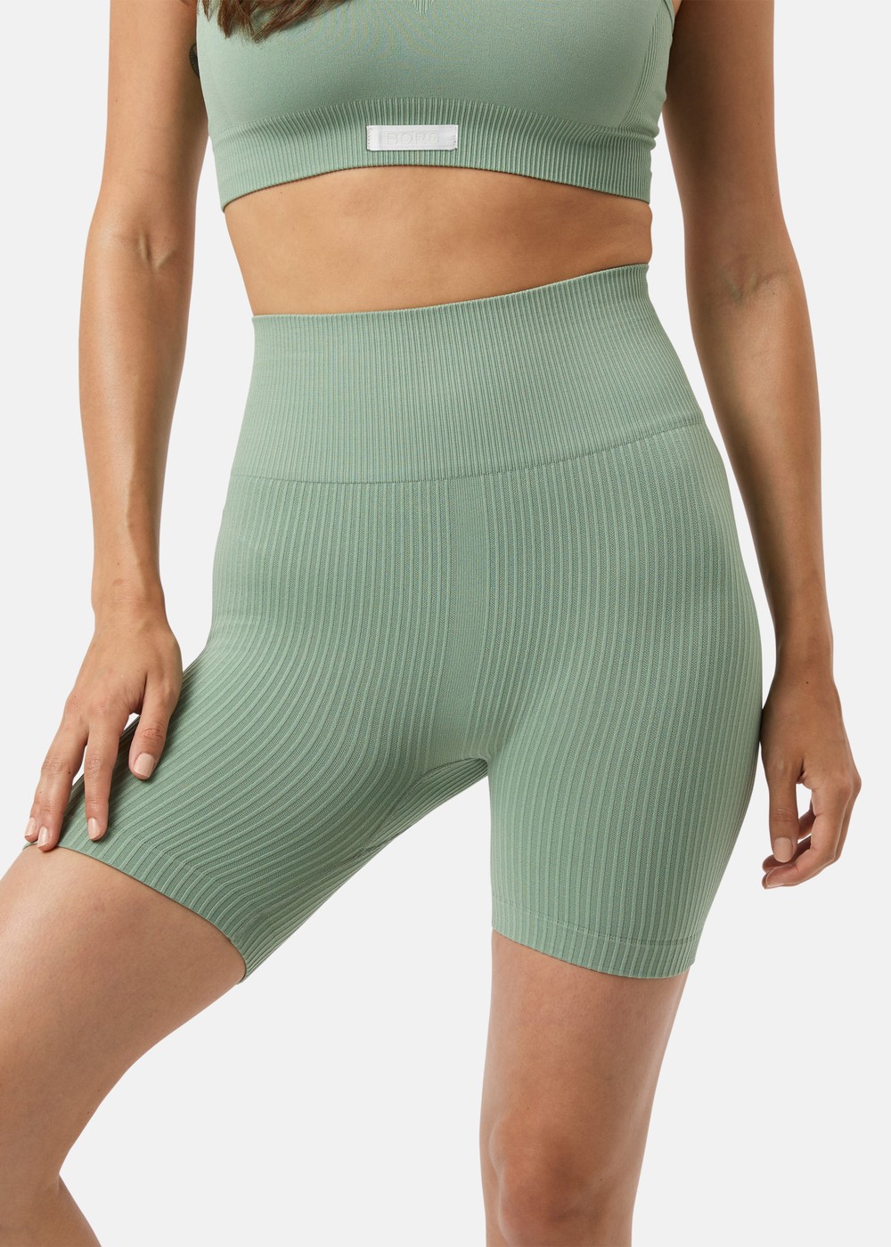 Studio Seamless Ribbed Shorts, Lily Pad, Xl,  Träningsshorts Studio Seamless Ribbed Shorts, Lily Pad, Xl,  Träningsshorts