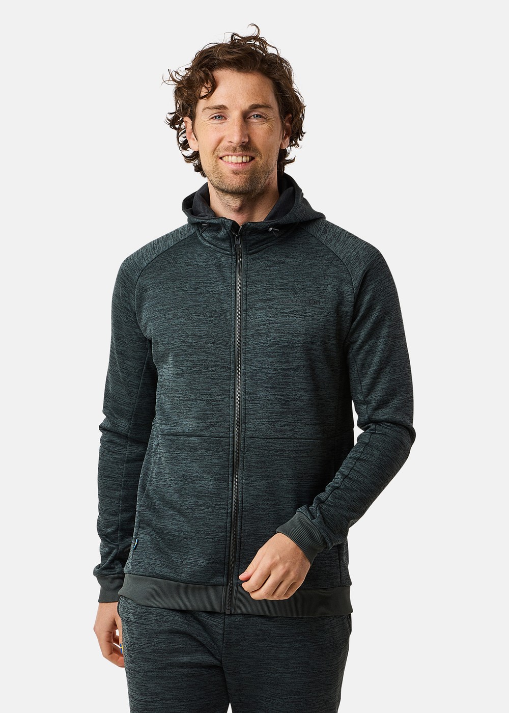 Training Logo Zip Hood Ii, Dusty Green Melange/Charcoal M, S,  Hoodies Training Logo Zip Hood Ii, Dusty Green Melange/Charcoal M, S,  Hoodies