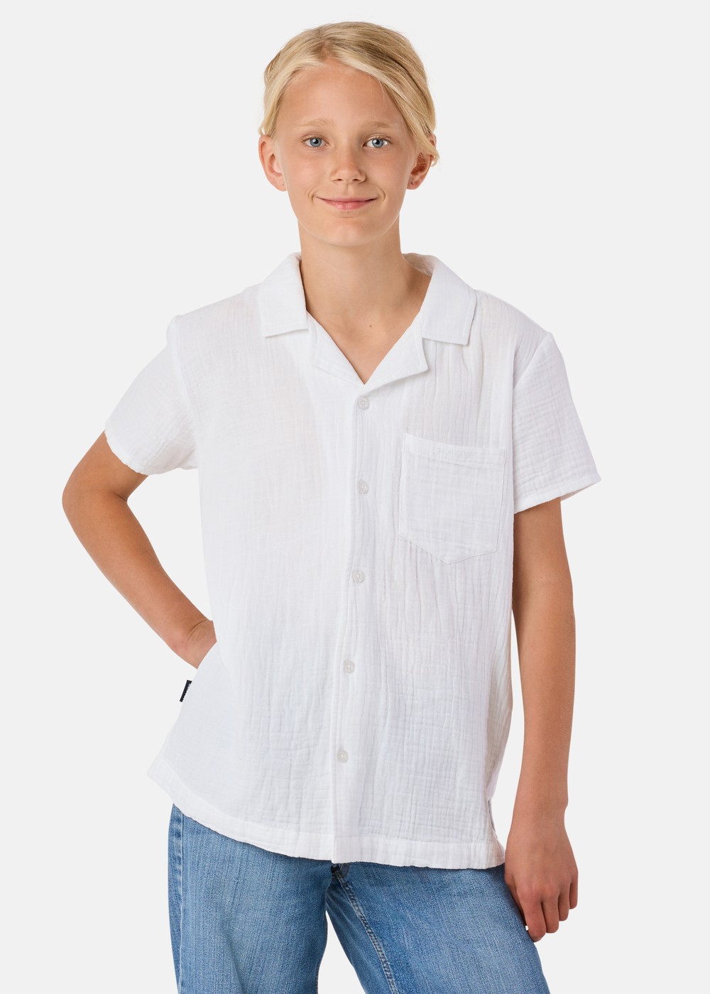 Max Shirt Jr, White, 110,  Kortärmade Skjortor