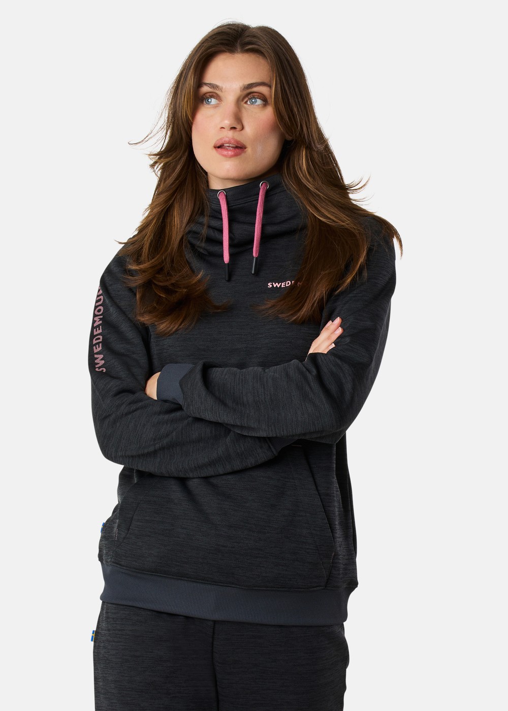 Training Logo Hood W Ii, Charcoal Melange/Dusty Rose, 40,  Hoodies Training Logo Hood W Ii, Charcoal Melange/Dusty Rose, 40,  Hoodies